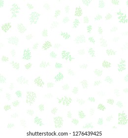 Light Green vector seamless elegant background with leaves, branches. Colorful illustration in doodle style with leaves, branches. Pattern for design of window blinds, curtains.