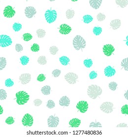 Light Green vector seamless elegant template with leaves. Blurred decorative design in Indian style with leaves. Pattern for design of fabric, wallpapers.