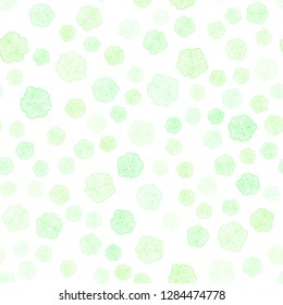 Light Green vector seamless elegant template with flowers. Modern abstract illustration with flowers. Texture for window blinds, curtains.