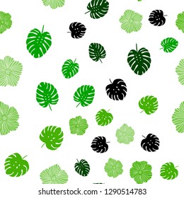 Light Green vector seamless elegant background with flowers, leaves. Sketchy doodles on white background. Design for wallpaper, fabric makers.