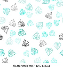 Light Green vector seamless elegant background with leaves. Creative illustration in blurred style with leaves. Pattern for design of window blinds, curtains.