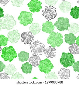 Light Green vector seamless elegant wallpaper with flowers. An elegant bright illustration with flowers. Pattern for trendy fabric, wallpapers.