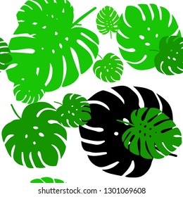 Light Green vector seamless elegant wallpaper with leaves. Shining colored illustration with leaves in doodle style. Texture for window blinds, curtains.