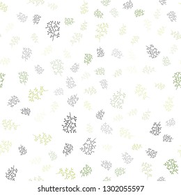 Light Green vector seamless elegant background with leaves, branches. An elegant bright illustration with leaves and branches. Design for textile, fabric, wallpapers.