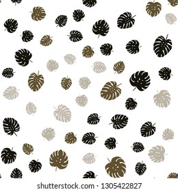 Light Green vector seamless elegant background with leaves. Shining colored illustration with leaves in doodle style. Pattern for trendy fabric, wallpapers.