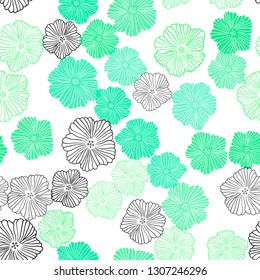 Light Green vector seamless elegant wallpaper with flowers. Creative illustration in blurred style with flowers. Design for textile, fabric, wallpapers.