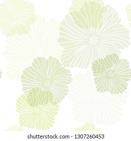 Light Green vector seamless elegant background with flowers. Brand new colored illustration with flowers. Pattern for trendy fabric, wallpapers.