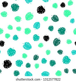 Light Green vector seamless elegant template with leaves. Shining colored illustration with leaves in doodle style. Design for textile, fabric, wallpapers.