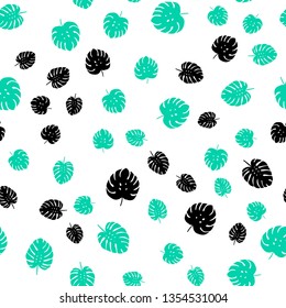 Light Green vector seamless elegant wallpaper with leaves. Colorful abstract illustration with leaves in doodle style. Pattern for trendy fabric, wallpapers.
