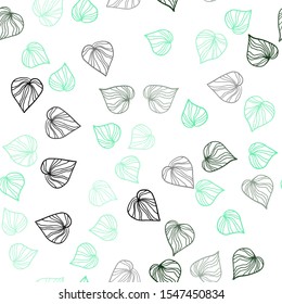 Light Green vector seamless elegant template with leaves. Brand new colored illustration in blurry style with leaves. Design for textile, fabric, wallpapers.