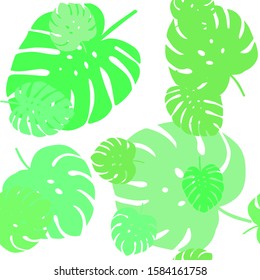 Light Green vector seamless elegant pattern with leaves. Shining colored illustration with leaves in doodle style. Pattern for design of fabric, wallpapers.