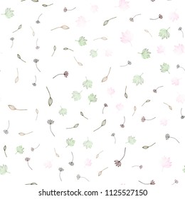 Light Green vector seamless hand painted template. Modern geometrical abstract illustration with leaves. Brand new design for your business.