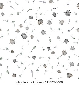 Light Green vector seamless hand painted pattern. leaves on elegant natural pattern with gradient. Brand new design for your business.