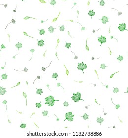 Light Green vector seamless hand painted texture. Decorative design in Indian style with leaves. Brand new design for your business.