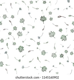 Light Green vector seamless hand painted backdrop. An elegant bright illustration with leaves in Natural style. A new texture for your design.