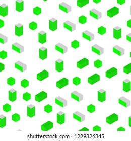 Light Green vector seamless, isometric background with rectangles. Abstract gradient illustration with rectangles. Design for textile, fabric, wallpapers.