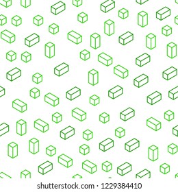 Light Green vector seamless, isometric template with rhombus. Decorative design in abstract style with rectangles. Design for wallpaper, fabric makers.