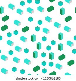 Light Green vector seamless, isometric background with rectangles. Abstract gradient illustration with rectangles. Design for wallpaper, fabric makers.