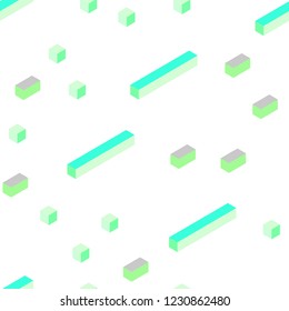 Light Green vector seamless, isometric backdrop with rhombus. Illustration with set of colorful rectangles. Design for wallpaper, fabric makers.