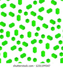 Light Green vector seamless, isometric cover in polygonal style. Modern abstract illustration with colorful rectangles. Design for textile, fabric, wallpapers.