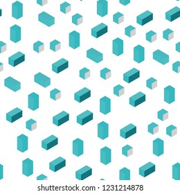 Light Green vector seamless, isometric template with rhombus. Illustration with set of colorful rectangles. Pattern for trendy fabric, wallpapers.