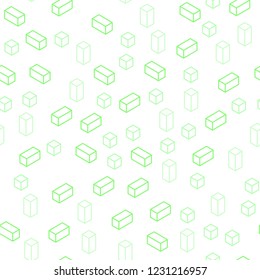 Light Green vector seamless, isometric layout with lines, rectangles. Modern abstract illustration with colorful rectangles. Design for wallpaper, fabric makers.