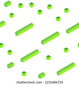 Light Green vector seamless, isometric layout with lines, rectangles. Decorative design in abstract style with rectangles. Template for business cards, websites.