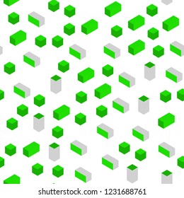 Light Green vector seamless, isometric cover in polygonal style. Rectangles on abstract background with colorful gradient. Pattern for trendy fabric, wallpapers.