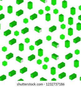 Light Green vector seamless, isometric texture in rectangular style. Rectangles on abstract background with colorful gradient. Texture for window blinds, curtains.