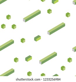 Light Green vector seamless, isometric texture in rectangular style. Beautiful illustration with rectangles and squares. Design for textile, fabric, wallpapers.