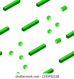 Light Green vector seamless, isometric backdrop with rhombus. Illustration with set of colorful rectangles. Pattern for trendy fabric, wallpapers.
