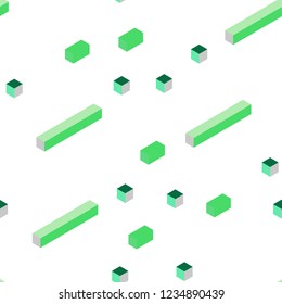 Light Green vector seamless, isometric template with rhombus. Beautiful illustration with rectangles and squares. Pattern for trendy fabric, wallpapers.