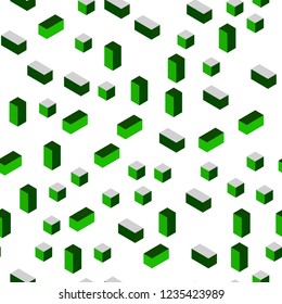 Light Green vector seamless, isometric background with rectangles. Modern abstract illustration with colorful rectangles. Texture for window blinds, curtains.