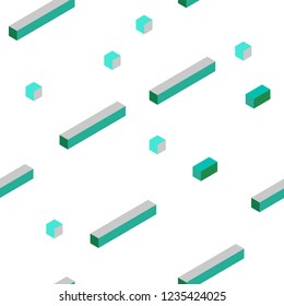 Light Green vector seamless, isometric texture in rectangular style. Glitter abstract illustration with rectangular shapes. Design for wallpaper, fabric makers.