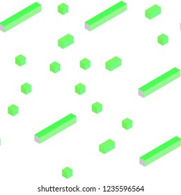 Light Green vector seamless, isometric pattern in square style. Modern abstract illustration with colorful rectangles. Design for wallpaper, fabric makers.