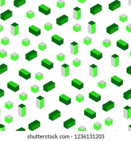 Light Green vector seamless, isometric backdrop with rhombus. Rectangles on abstract background with colorful gradient. Texture for window blinds, curtains.