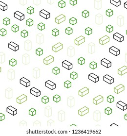 Light Green vector seamless, isometric texture in rectangular style. Rectangles on abstract background with colorful gradient. Template for business cards, websites.