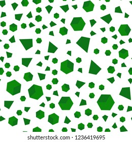 Light Green vector seamless, isometric template with crystals, squares. Illustration with set of colorful triangles, squares. Template for business cards, websites.
