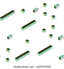 Light Green vector seamless, isometric background with rectangles. Modern abstract illustration with colorful rectangles. Pattern for design of fabric, wallpapers.
