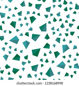 Light Green vector seamless, isometric pattern with polygonal style. Decorative design in abstract style with triangles. Template for business cards, websites.