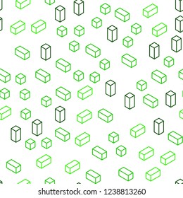 Light Green vector seamless, isometric cover in polygonal style. Abstract gradient illustration with rectangles. Design for textile, fabric, wallpapers.