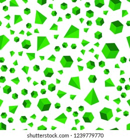 Light Green vector seamless, isometric template with crystals, squares. Glitter abstract illustration with squares, lines. Template for business cards, websites.