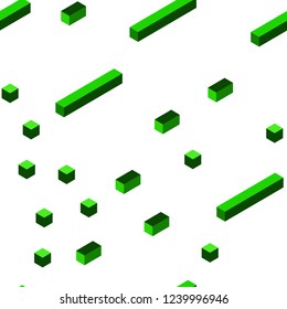 Light Green vector seamless, isometric layout with lines, rectangles. Modern abstract illustration with colorful rectangles. Template for business cards, websites.
