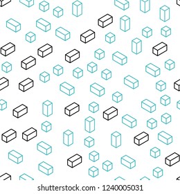 Light Green vector seamless, isometric backdrop with rhombus. Illustration with set of colorful rectangles. Design for textile, fabric, wallpapers.