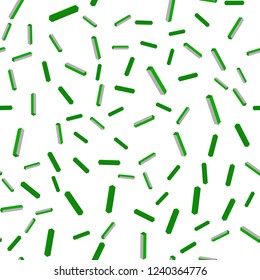 Light Green vector seamless, isometric cover with stright stripes. Glitter abstract illustration with colorful sticks. Pattern for design of fabric, wallpapers.
