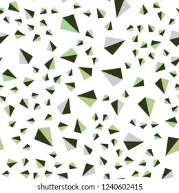 Light Green vector seamless, isometric layout with lines, triangles. Illustration with set of colorful triangles. Template for business cards, websites.