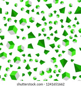 Light Green vector seamless, isometric template with crystals, squares. Glitter abstract illustration with squares, lines. Pattern for trendy fabric, wallpapers.