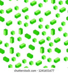 Light Green vector seamless, isometric background with rectangles. Abstract gradient illustration with rectangles. Design for textile, fabric, wallpapers.