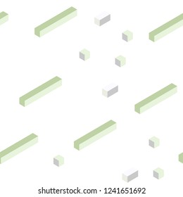 Light Green vector seamless, isometric texture in rectangular style. Illustration with set of colorful rectangles. Texture for window blinds, curtains.