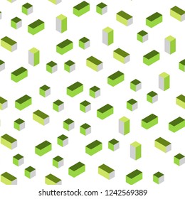 Light Green vector seamless, isometric background with rectangles. Modern abstract illustration with colorful rectangles. Design for wallpaper, fabric makers.